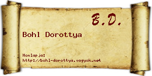 Bohl Dorottya névjegykártya